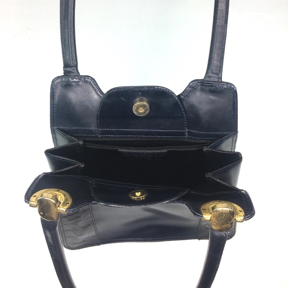 Laura Leigh Ltd Navy Leather Purse Made In Italy - Picture 3 of 7
